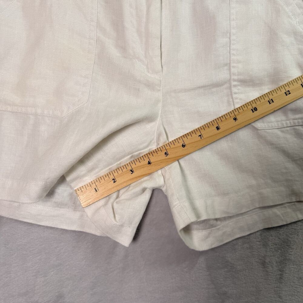 Tommy Bahama 100% Linen Shorts Women's 12 White Resortwear Beach Summer Vacation - Picture 9 of 15